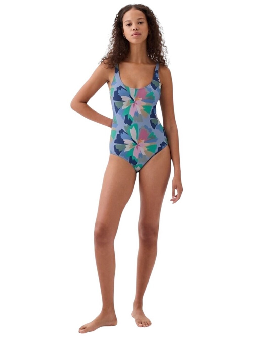 Gap Scoop Neck One Piece Swimsuit Floral Women's Medium NWT